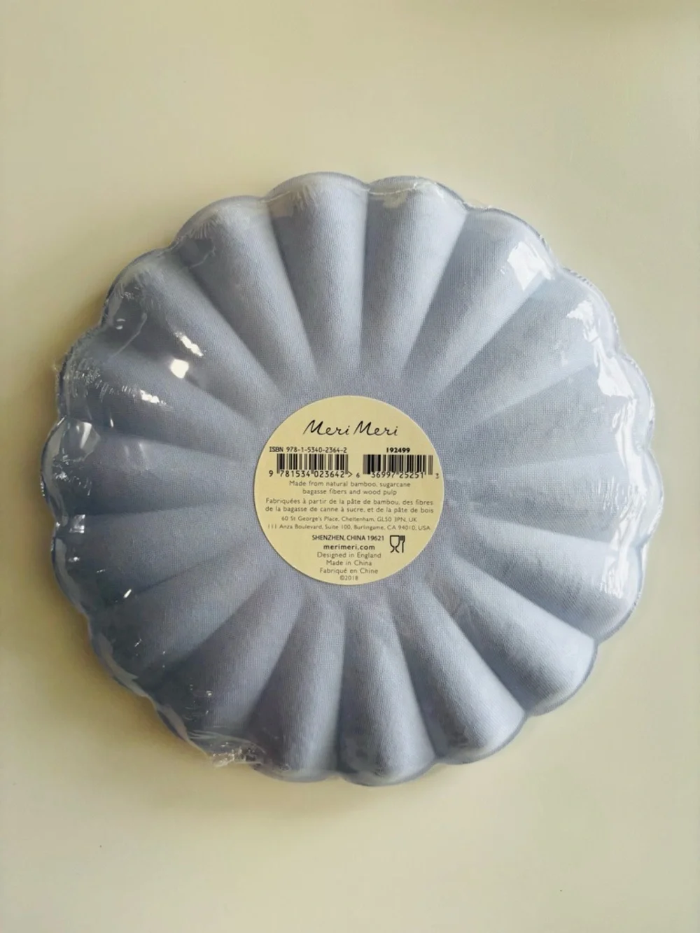 Meri Meri Pack of 8 Soft Lilac and Pack of 8 Mint Large Compostable Plates